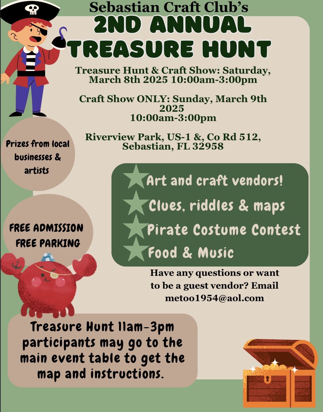 SEBASTIAN CRAFT CLUB: 2nd Annual Treasure Hunt Event