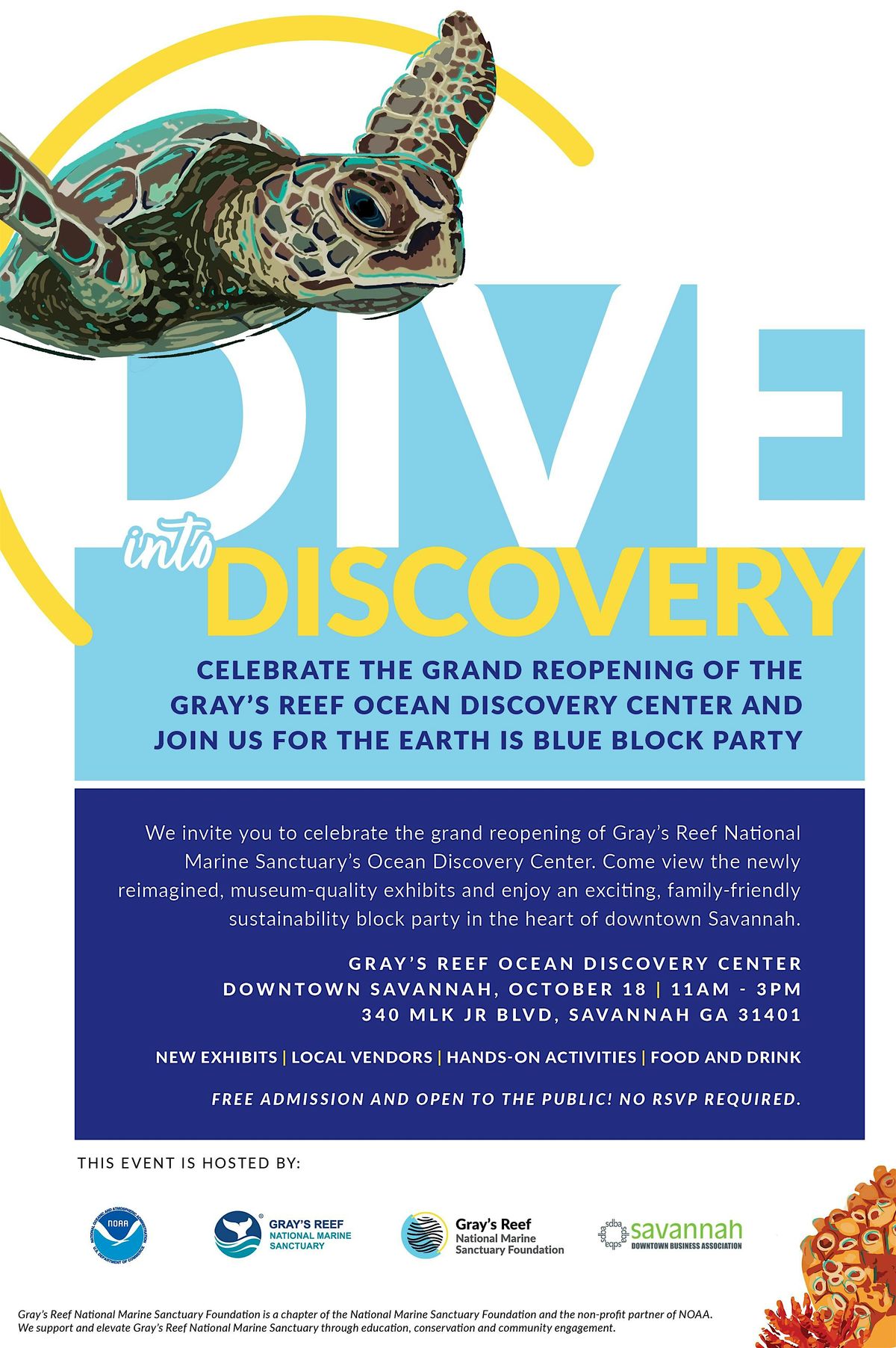 Ocean Discovery Center's Grand Reopening and Earth is Blue Block Party