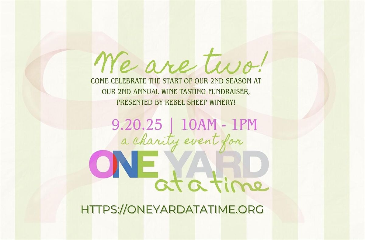 Join us in launching the exciting second season of One Yard at a Time!