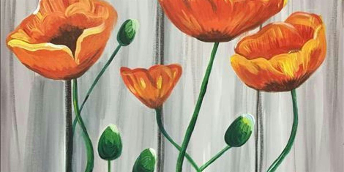 Beautiful Orange Poppies - Paint and Sip by Classpop!\u2122