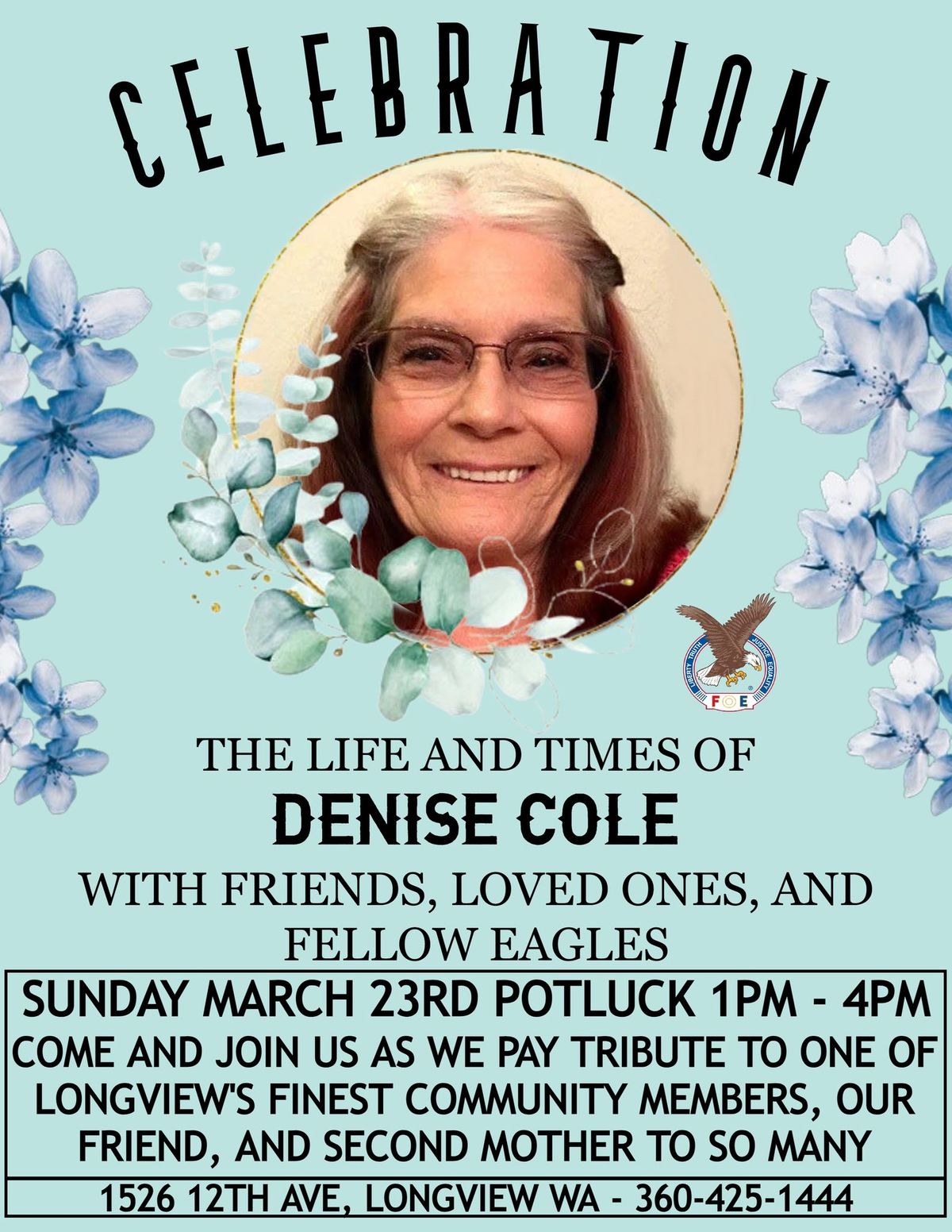 Celebrating the Life of Denise Cole - Sun March 23rd 1-4pm