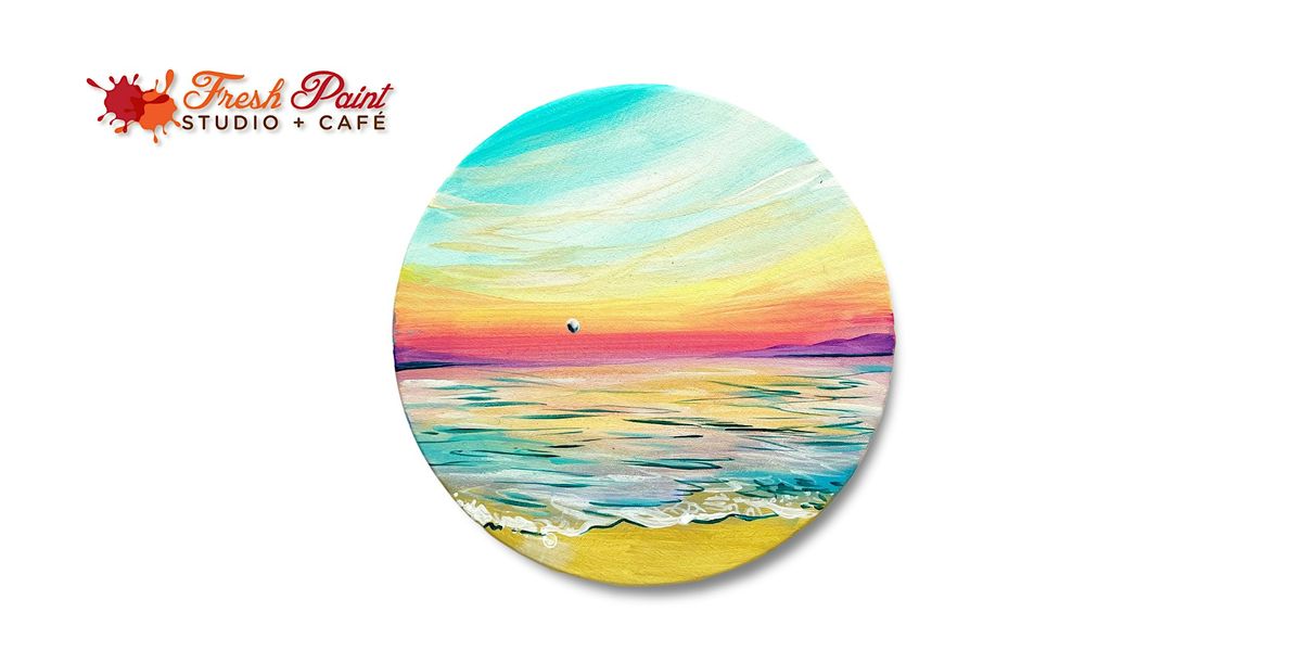 Paint & Sip - Paint Night \u2013 Colourful Pastel Beach Sunset Waves Acrylic
