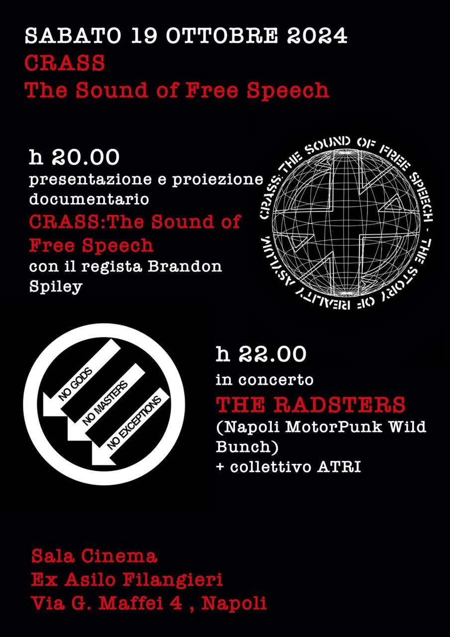 CRASS: The Soung of Free proiezione e concerto THE RADSTERS