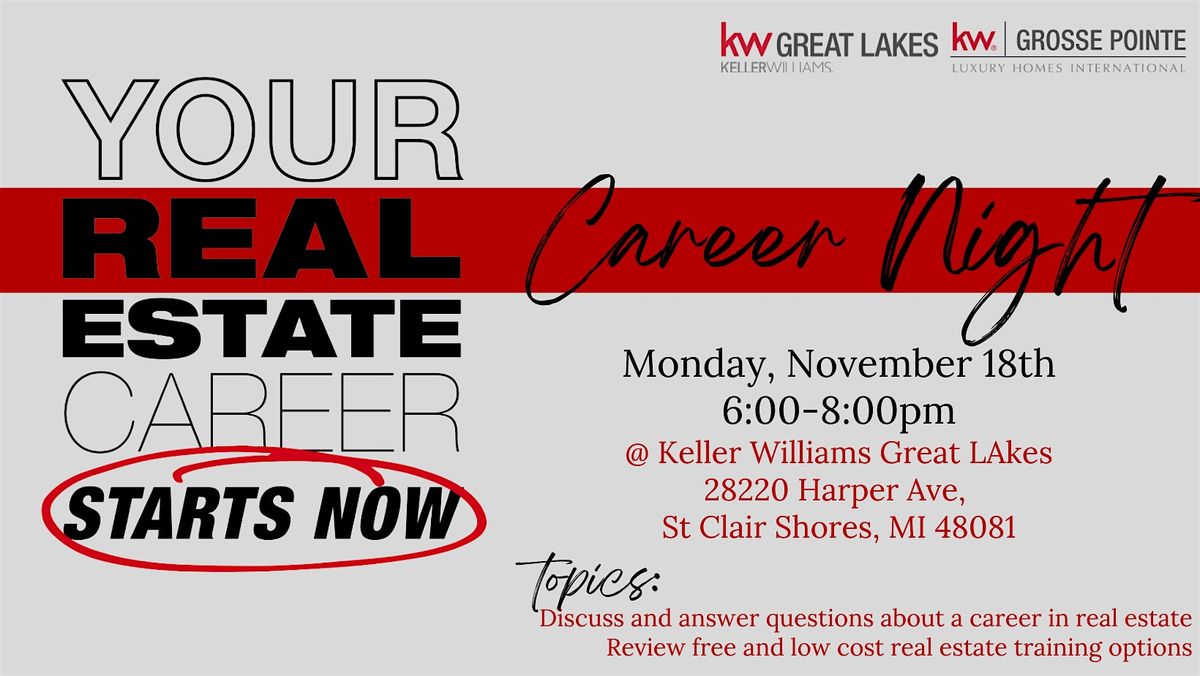 Career Night: Your Real Estate Career Starts NOW