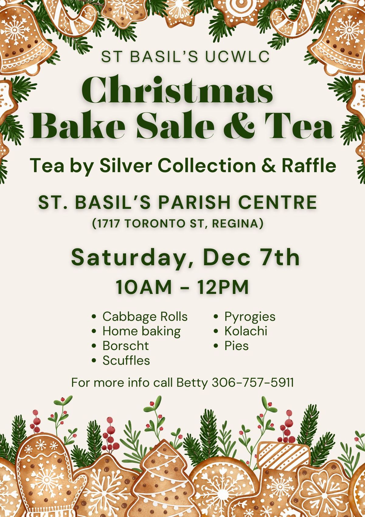 St. Basil's UCWLC Christmas Bake Sale and Tea