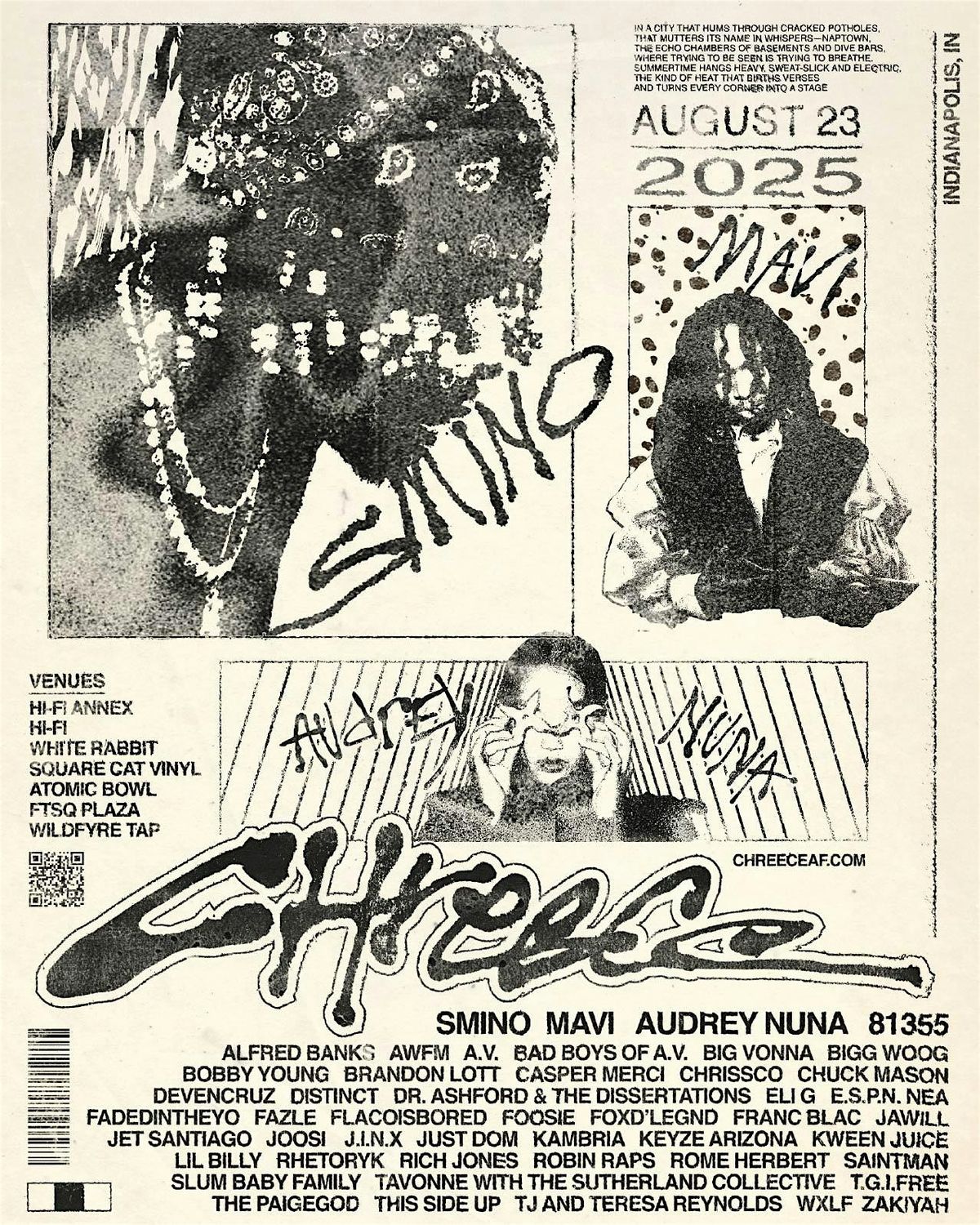 Chreece Hip-Hop Music Festival - SMINO \/ MAVI \/ Audrey Nuna \/ 70+ Artists