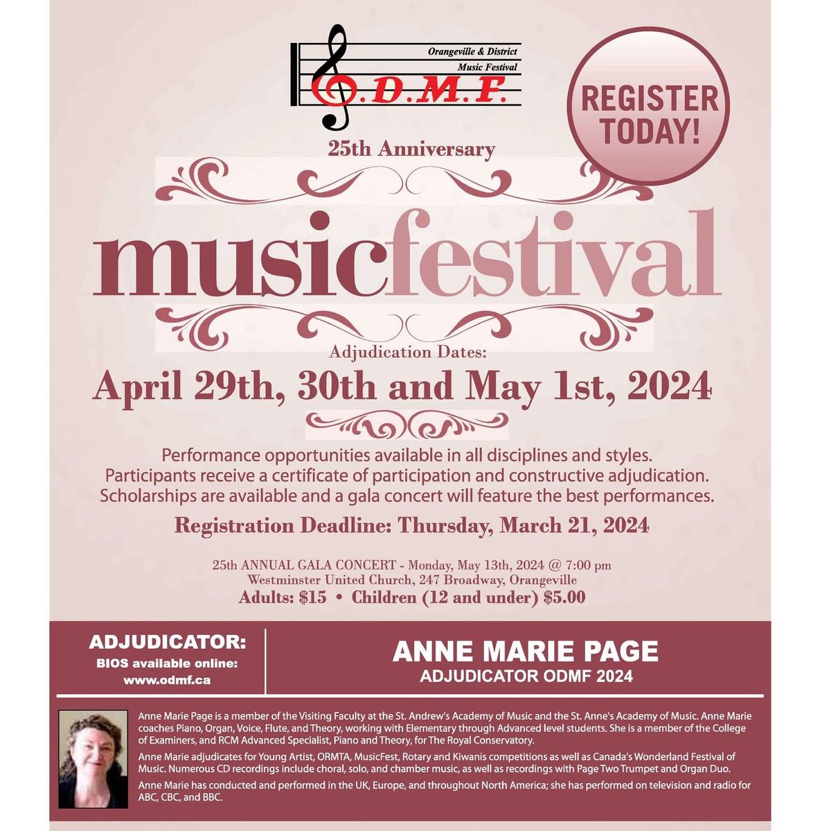 Orangeville & District Music Festival    25th Annual