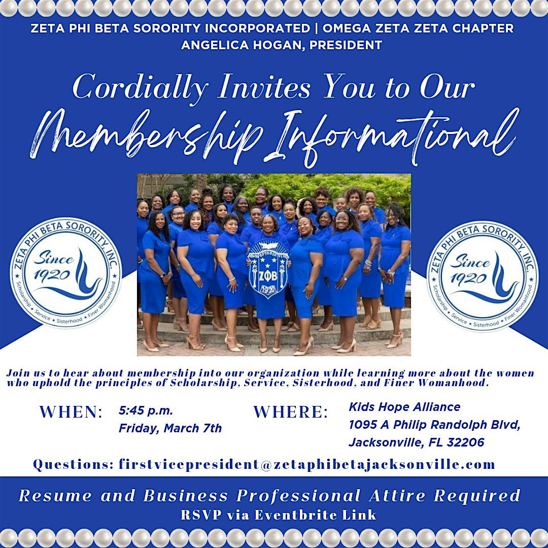 Zeta Phi Beta Sorority Incorporated - Omega Zeta Zeta Chapter Informational