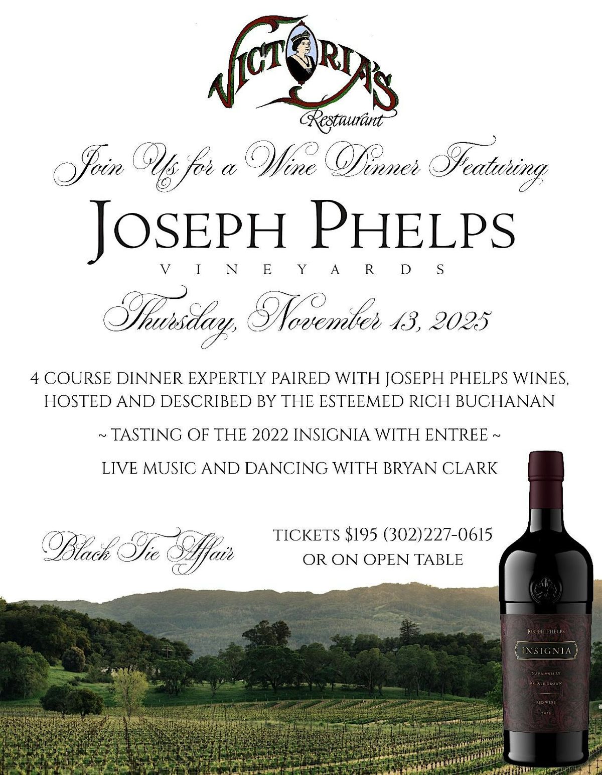 An Evening of Elegance:  Joseph Phelps Wine Dinner