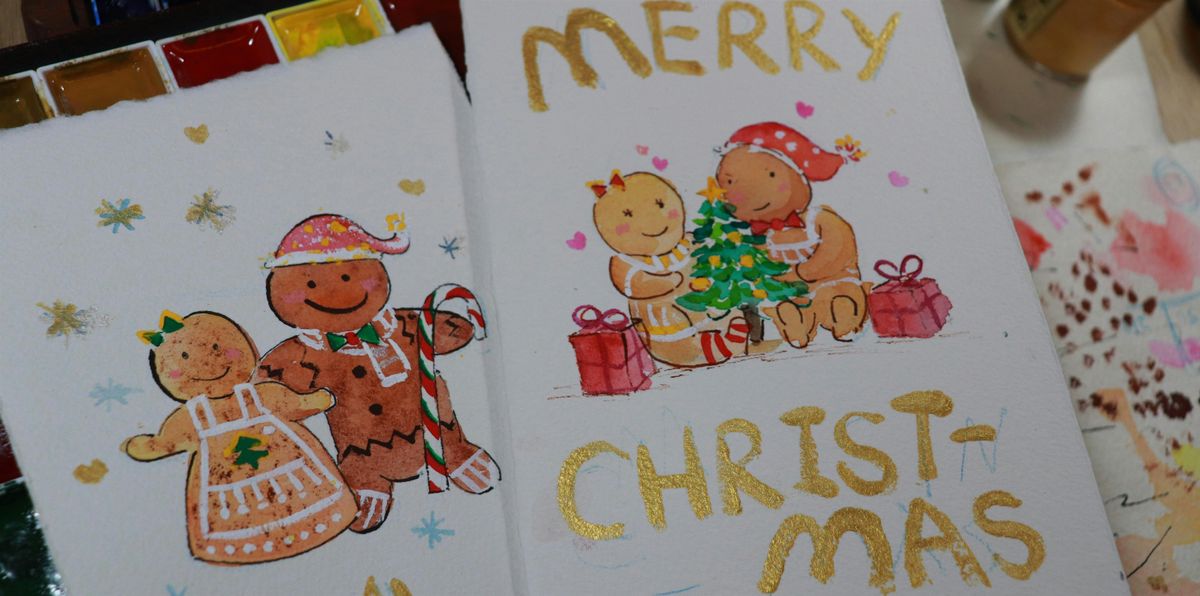 Christmas Card and Bookmark  Watercolor Painting Workshop