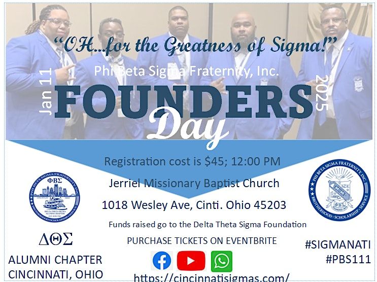 Cinti. Chapter of Phi Beta Sigma Fraternity, Inc. 2025 Founder's Day Brunch