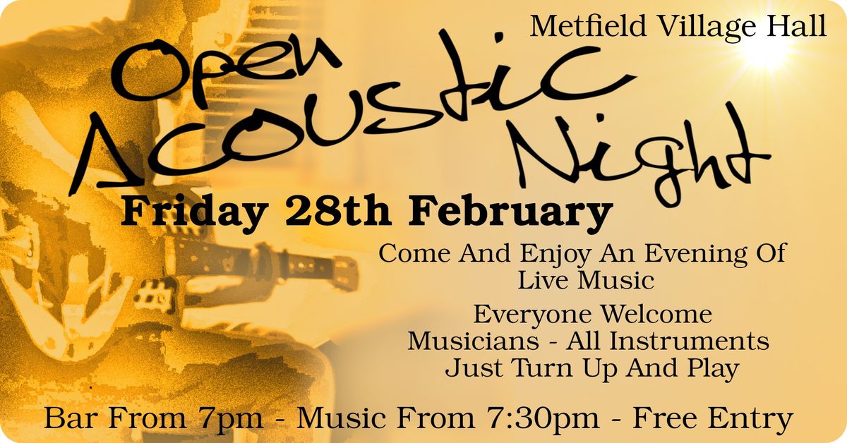 Acoustic Night Friday 28th February 7pm