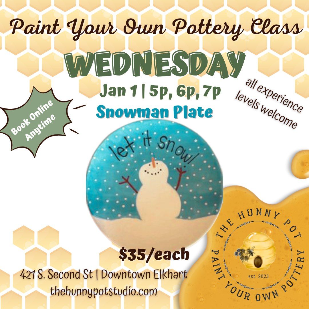 CLASS | Paint Your Own Snowman Plate