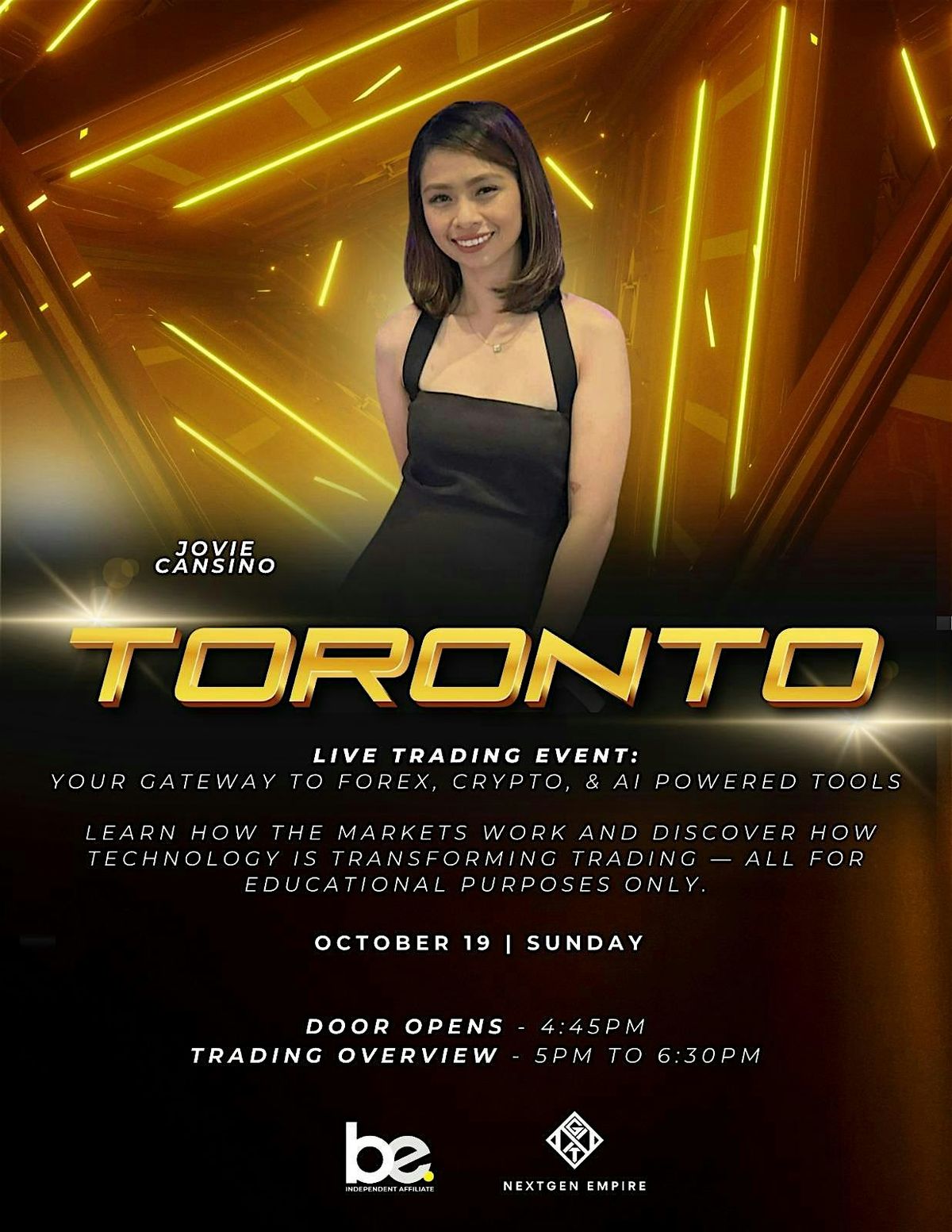 Trading Event Toronto Live Trading Event, S3PACE Business Event Center, Toronto, 19 ...