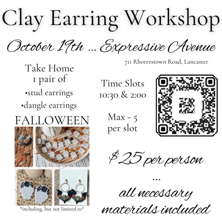 Halloween Clay earring workshop