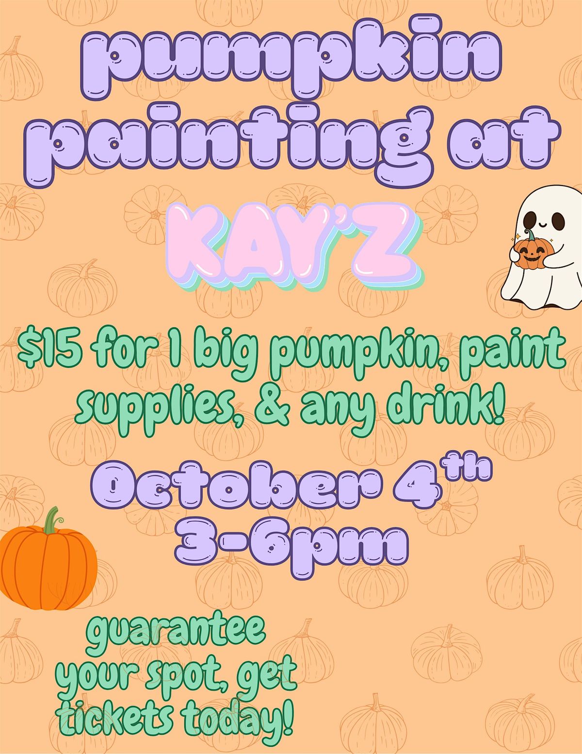 Pumpkin Paint & Sip at Kay'Z!