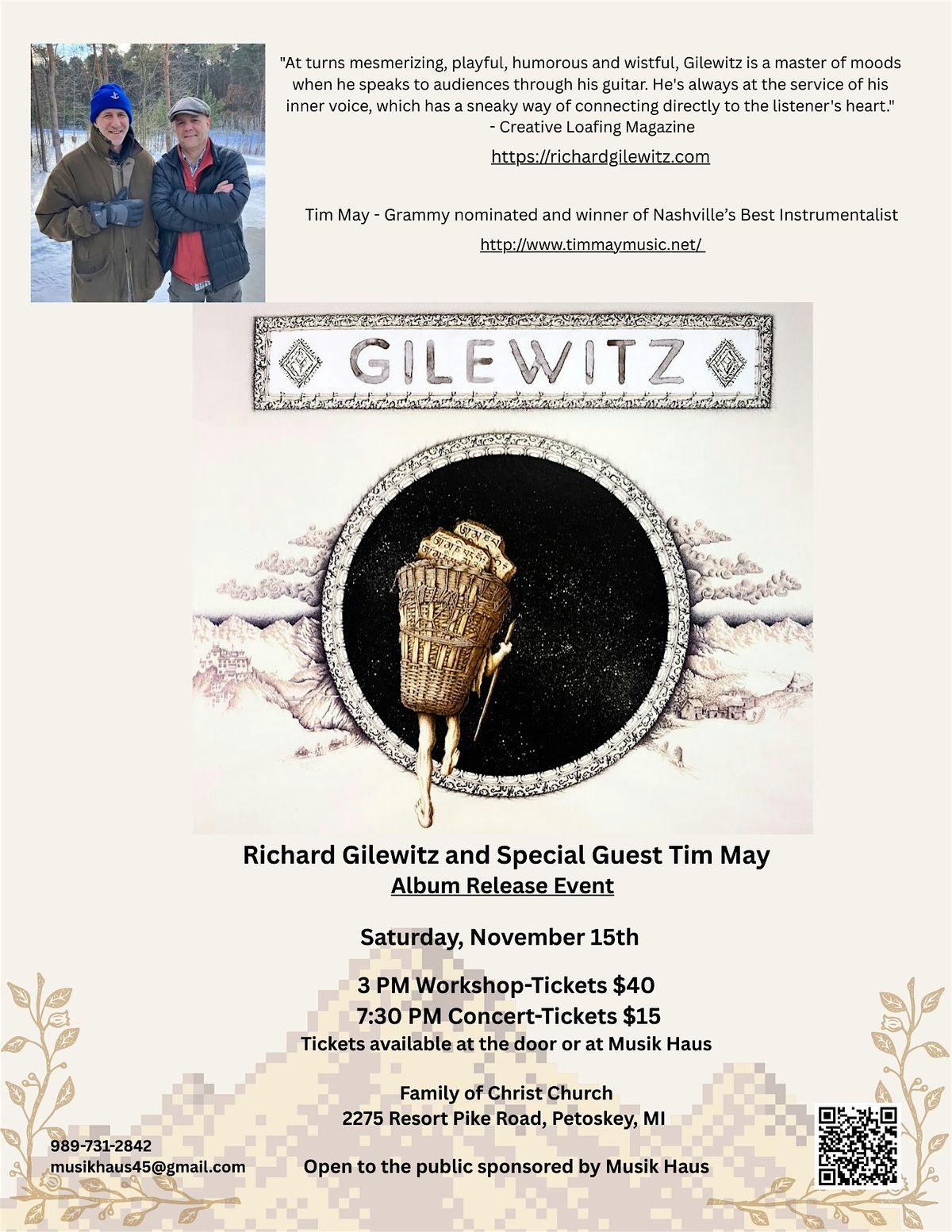 Richard Gilewitz and Tim May Acoustic Guitar Concert