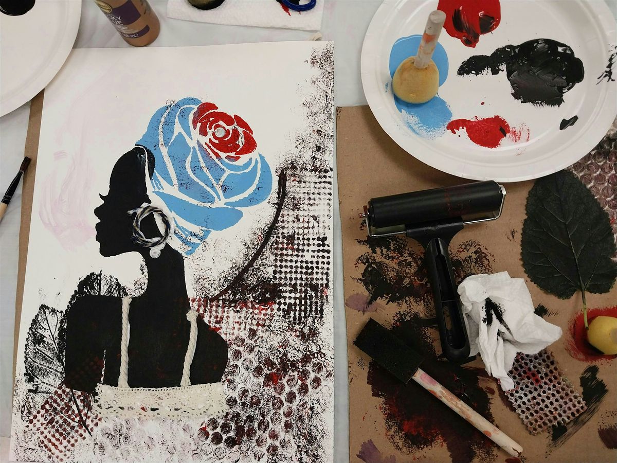 Woman Stencil Printmaking Workshop