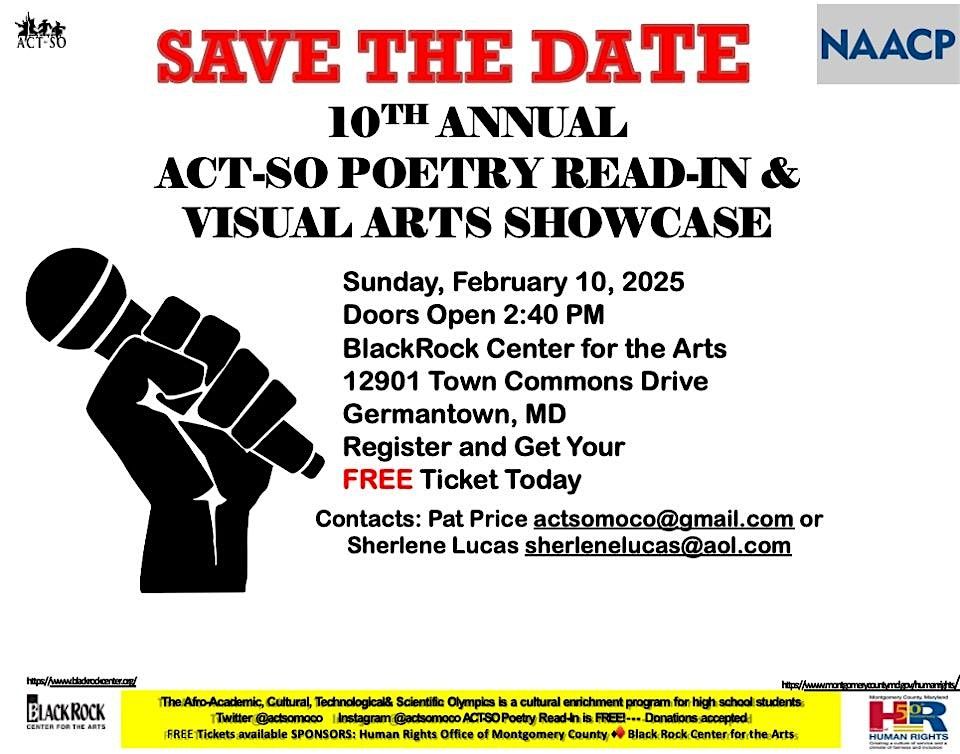 10th Annual ACT-SO POETRY READ-IN & VISUAL ARTS SHOWCASE