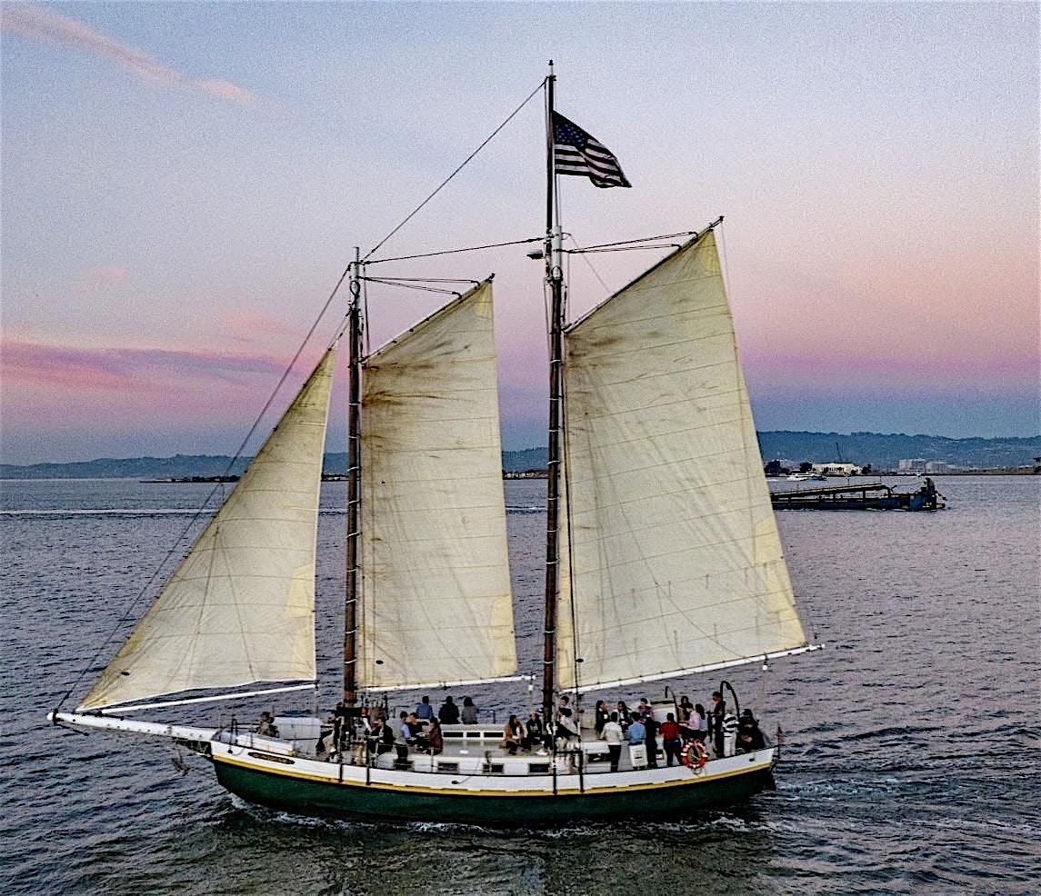 Tall Ship Sailing on San Francisco Waterfront