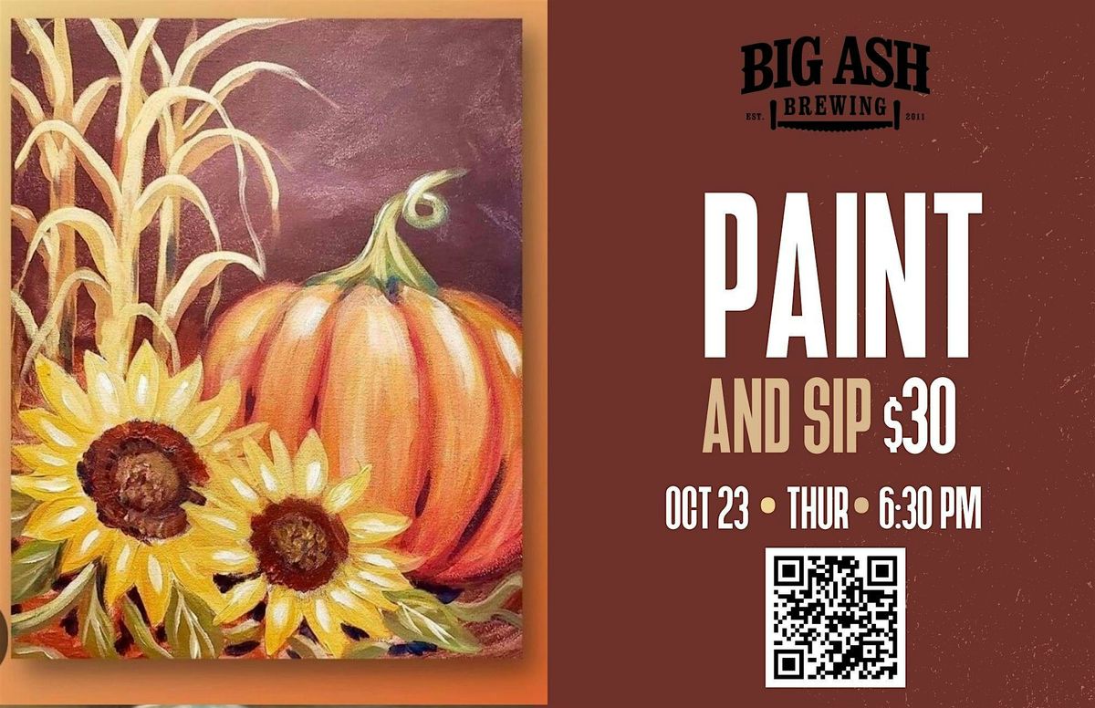 Paint and Sip Night at Big Ash Brewing! It's Fall!