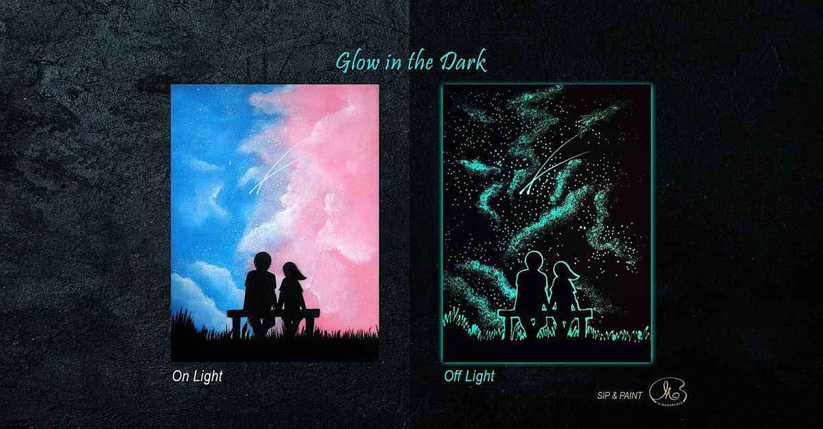 Sip and Paint (Glow in the Dark): Blue Pink Sky (8pm Sat)