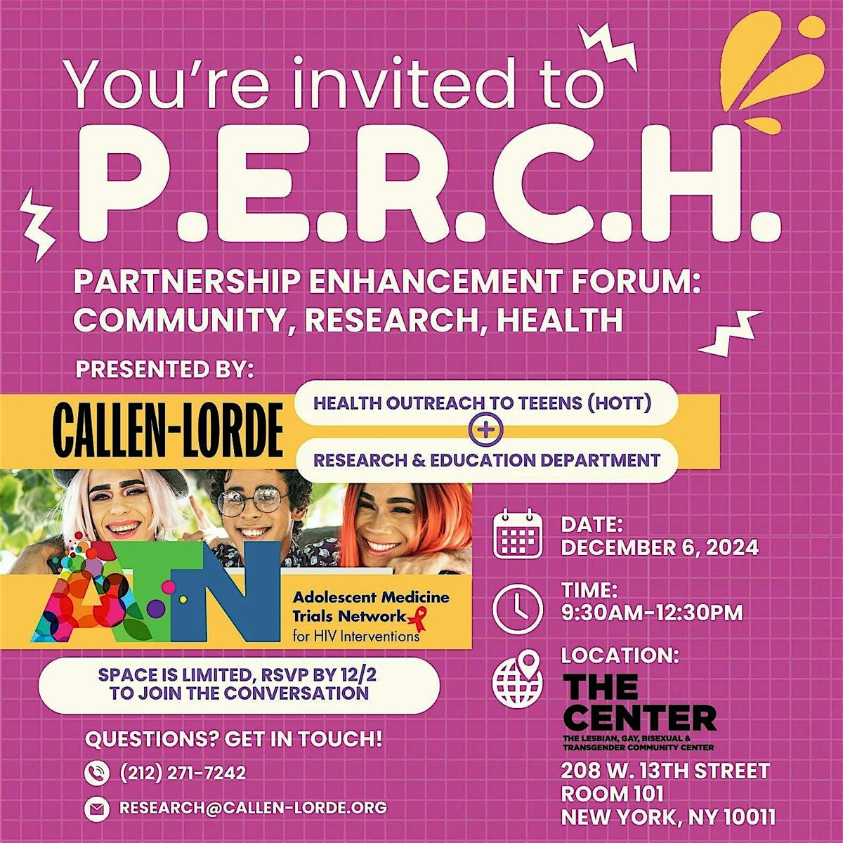 Partnership Enhancement Forum: Community, Research, Health (PERCH)