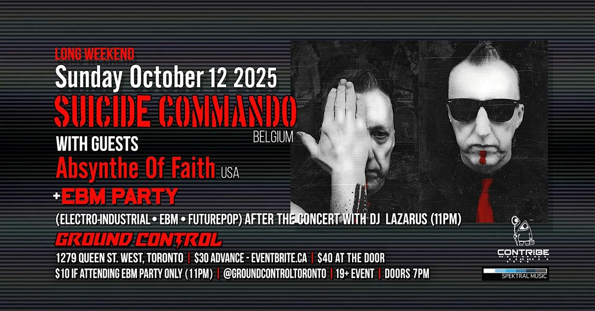 SUICIDE COMMANDO with Absynthe Of Faith + EBM Party with DJ Lazarus