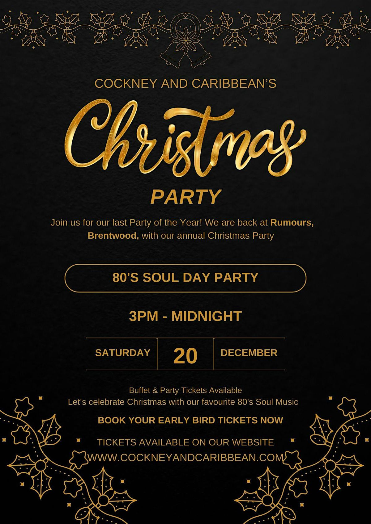 Christmas Party 80's Soul Day Party In Essex