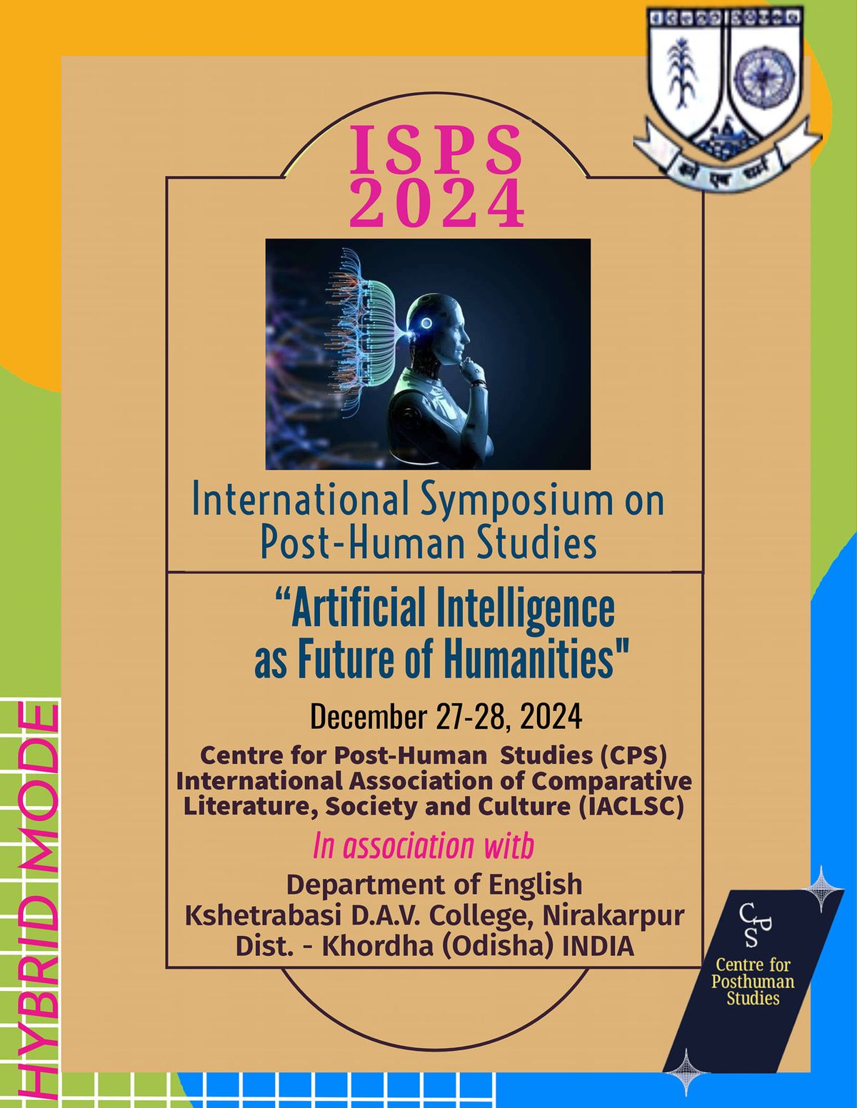 ISPS 2024 : Two Days International Symposium on Post-Human Studies (Hybrid Mode)