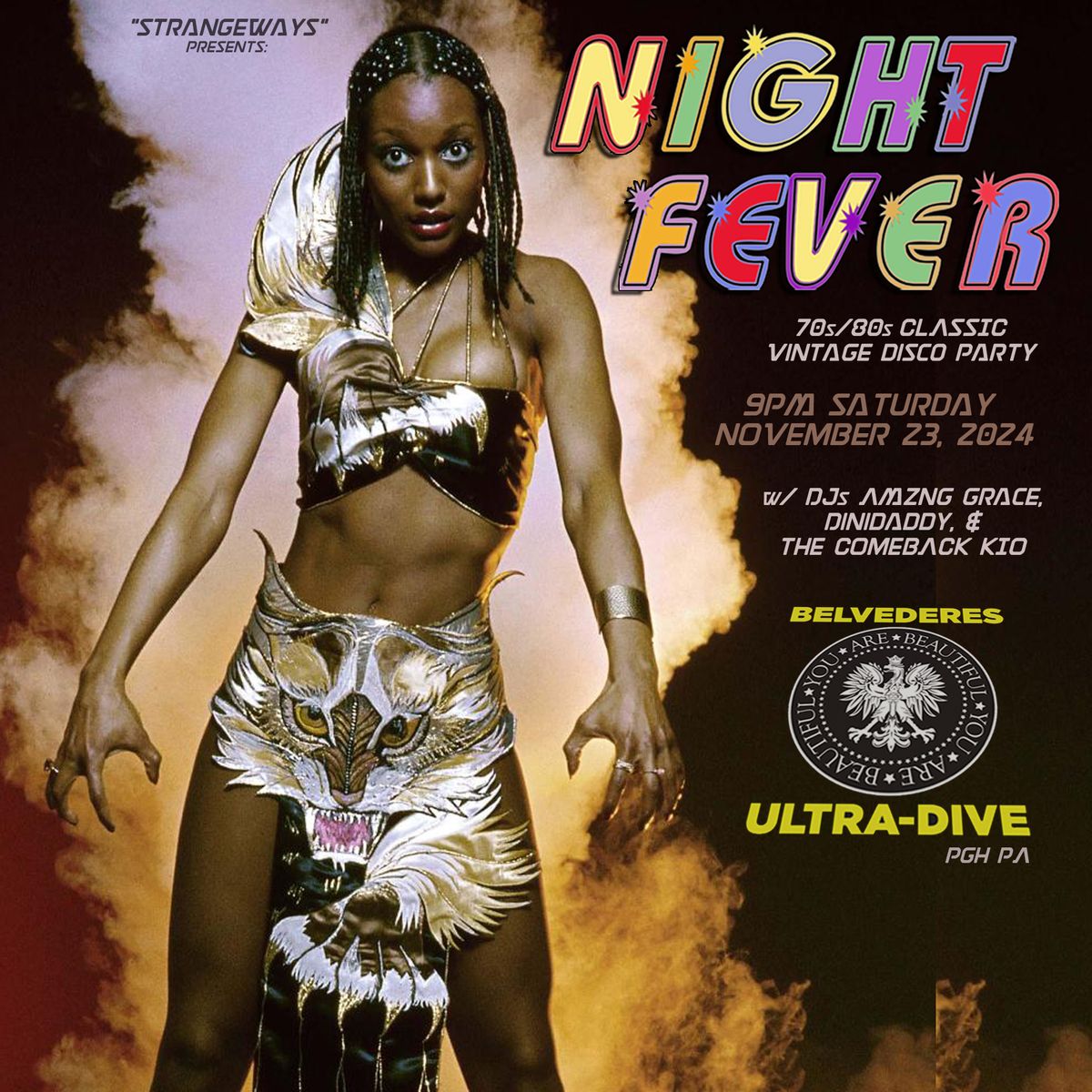 \u2248 NIGHT FEVER \u2248 Vintage Disco Party @ Belvedere's Ultra\u2022Dive 11\/23\/24