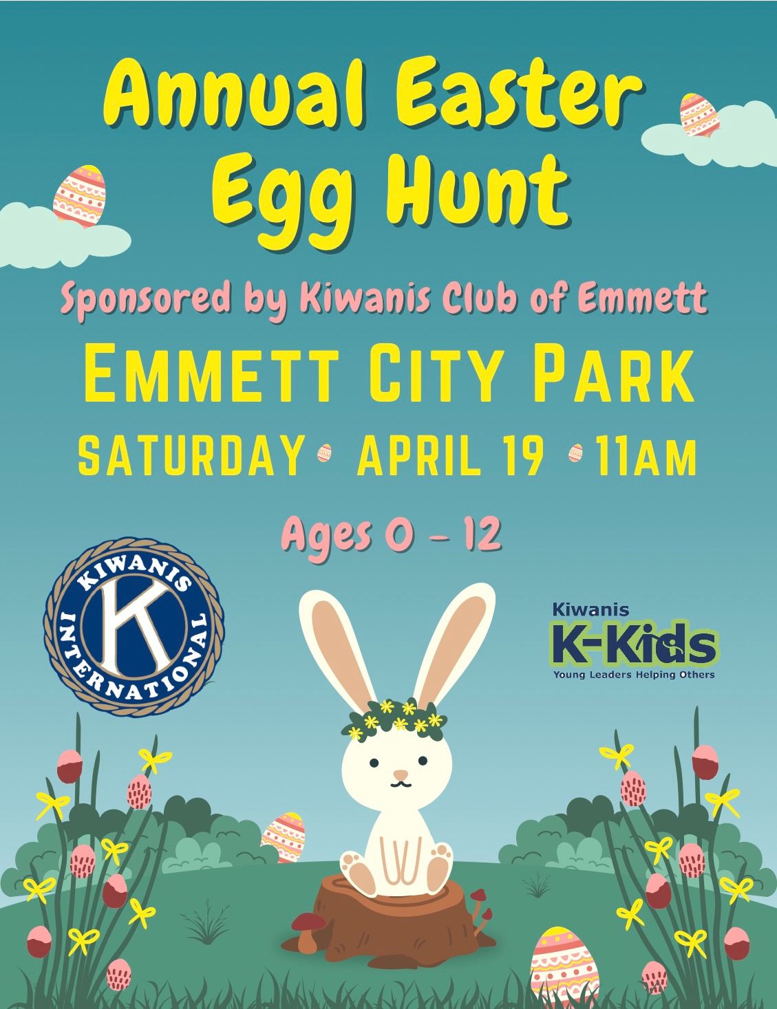 Easter Egg Hunt at City Park sponsored by Kiwanis Club of Emmett