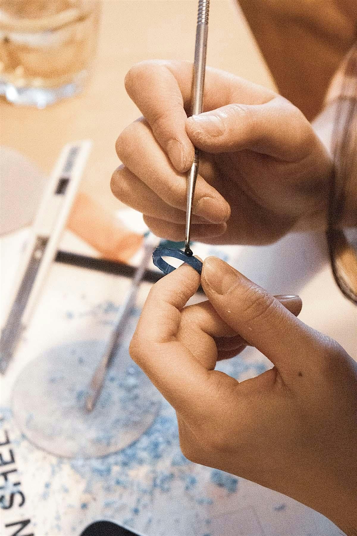 Wax carving workshop for jewellery in brass