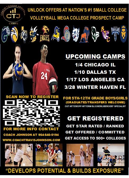 DALLAS TX VOLLEYBALL BOYS\/GIRLS MEGA COLLEGE PROSPECT CAMP JAN 10TH
