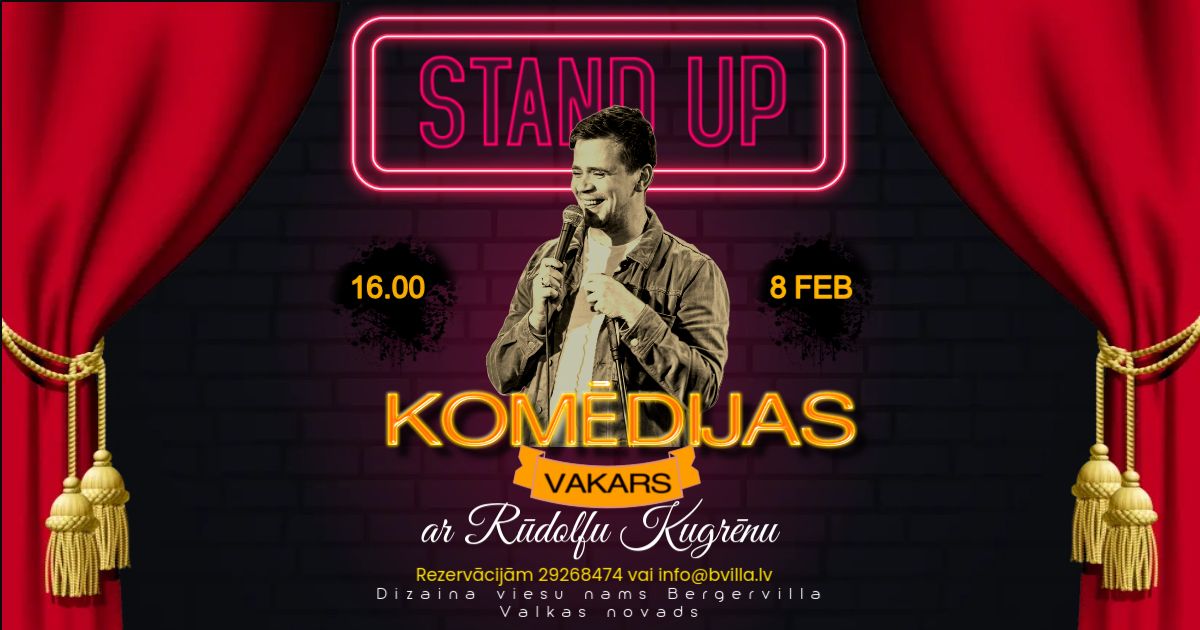 STAND UP KOM\u0112DIJAS VAKARS ar R\u016bdolfu Kugr\u0113nu