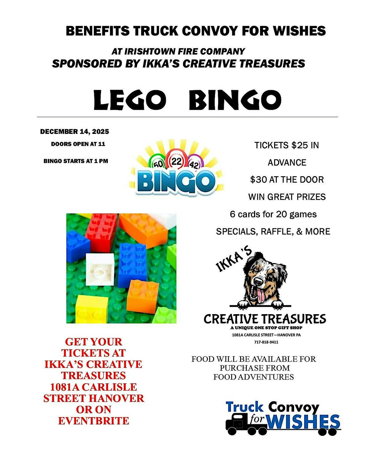 Lego Bingo to Benefit Truck Convoy for Wishes