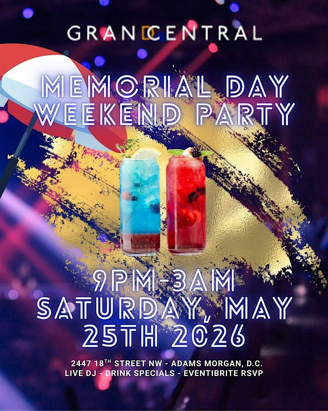 Adams Morgan Memorial Day Party @ Grand Central DC