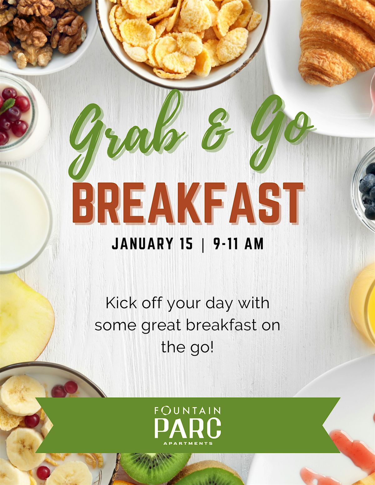 Fountain Parc Apartments Grab & Go Breakfast