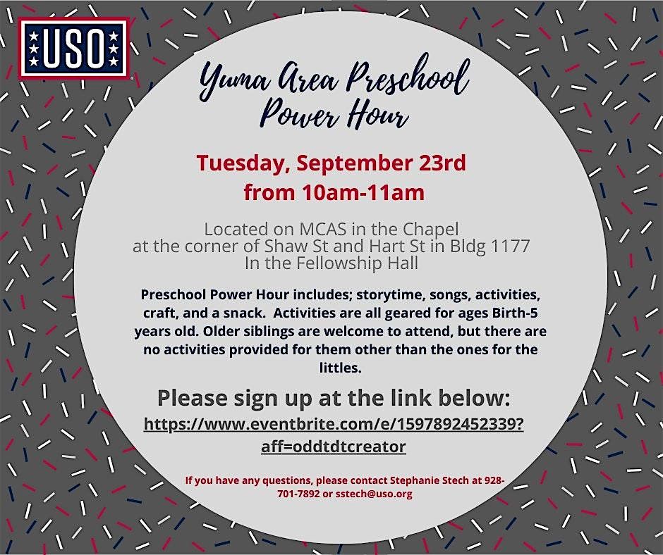 Yuma Area Preschool Power Hour- September