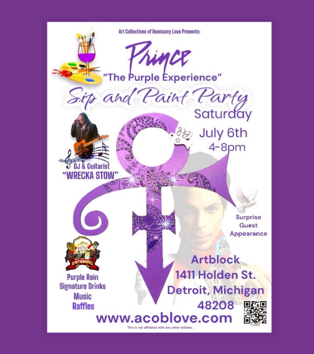 \u201cPrince The Purple Experience\u201d Sip and Paint Party