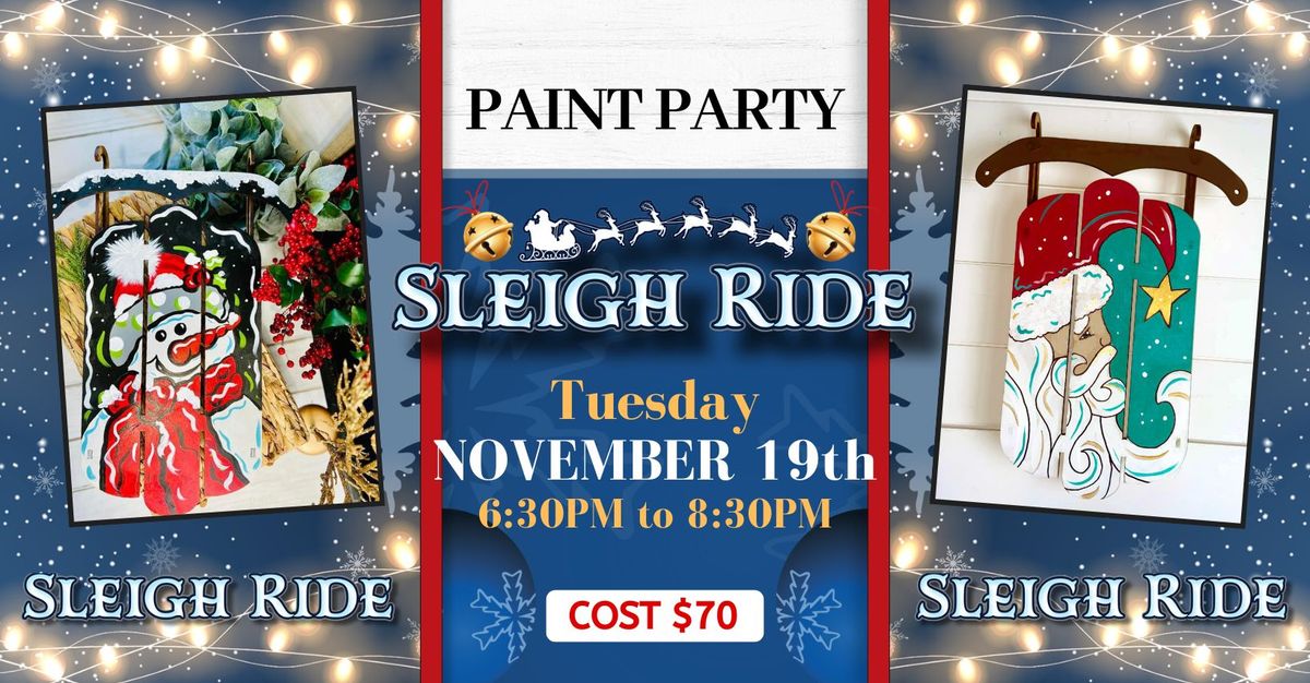 Holiday Sled Paint Party at Harvest Moon Marketplace!