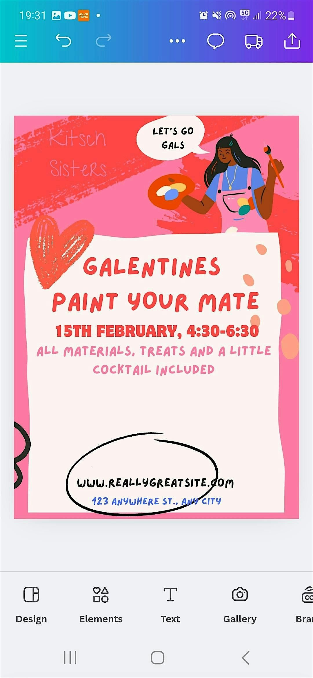 Paint your pal Galentines night