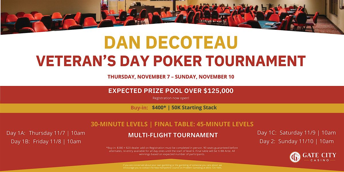 Dan Decoteau Veteran's Day Poker Tournament