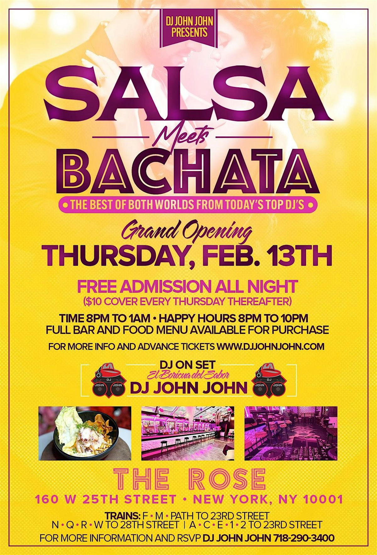 SALSA MEETS BACHATA at The Rose (Grand Opening Feb 13th)