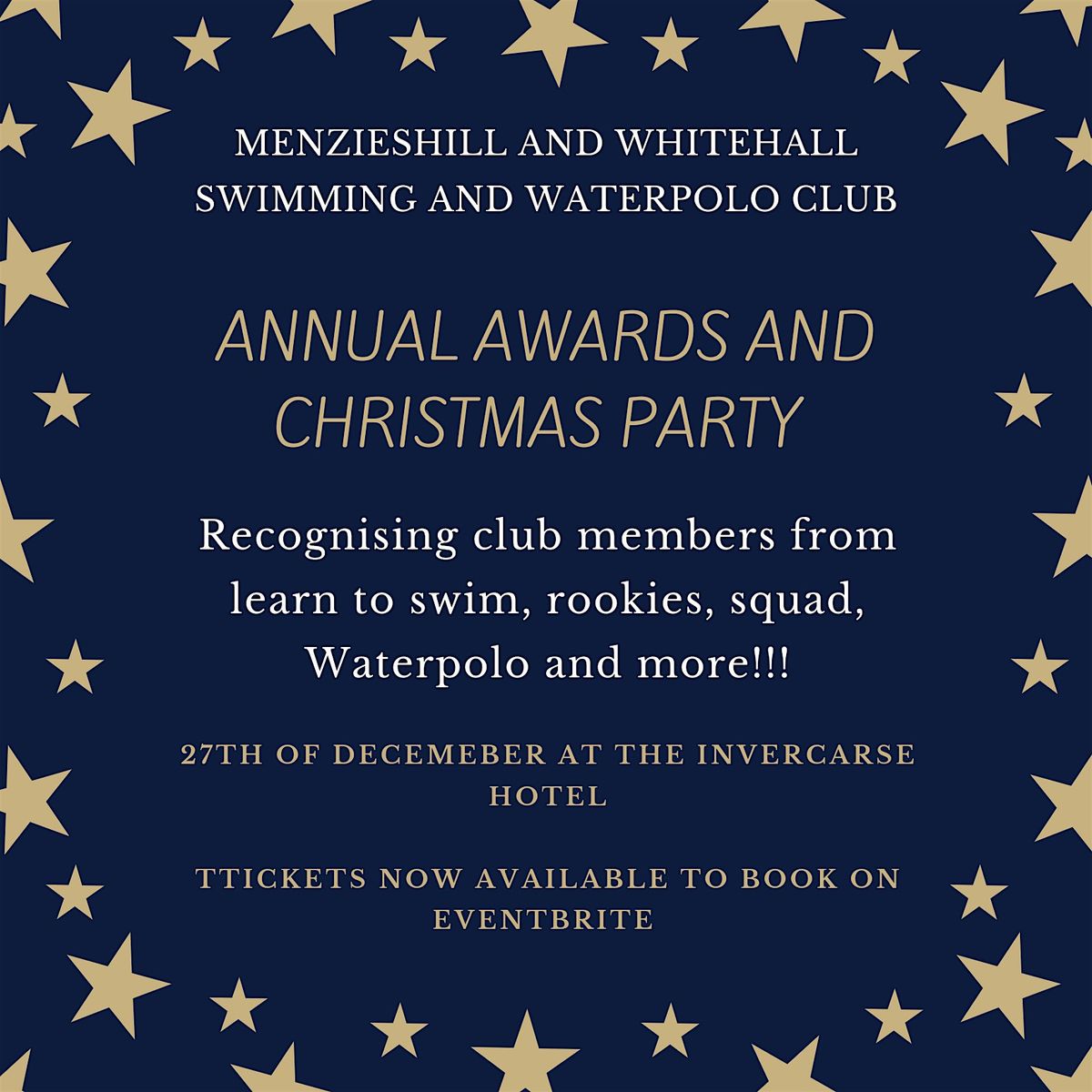 Menzieshill and Whitehall Swimming and Waterpolo Annual Awards Party