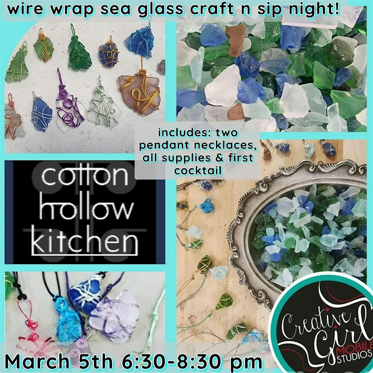 Sea Glass n Sip at Cotton Hollow Kitchen!