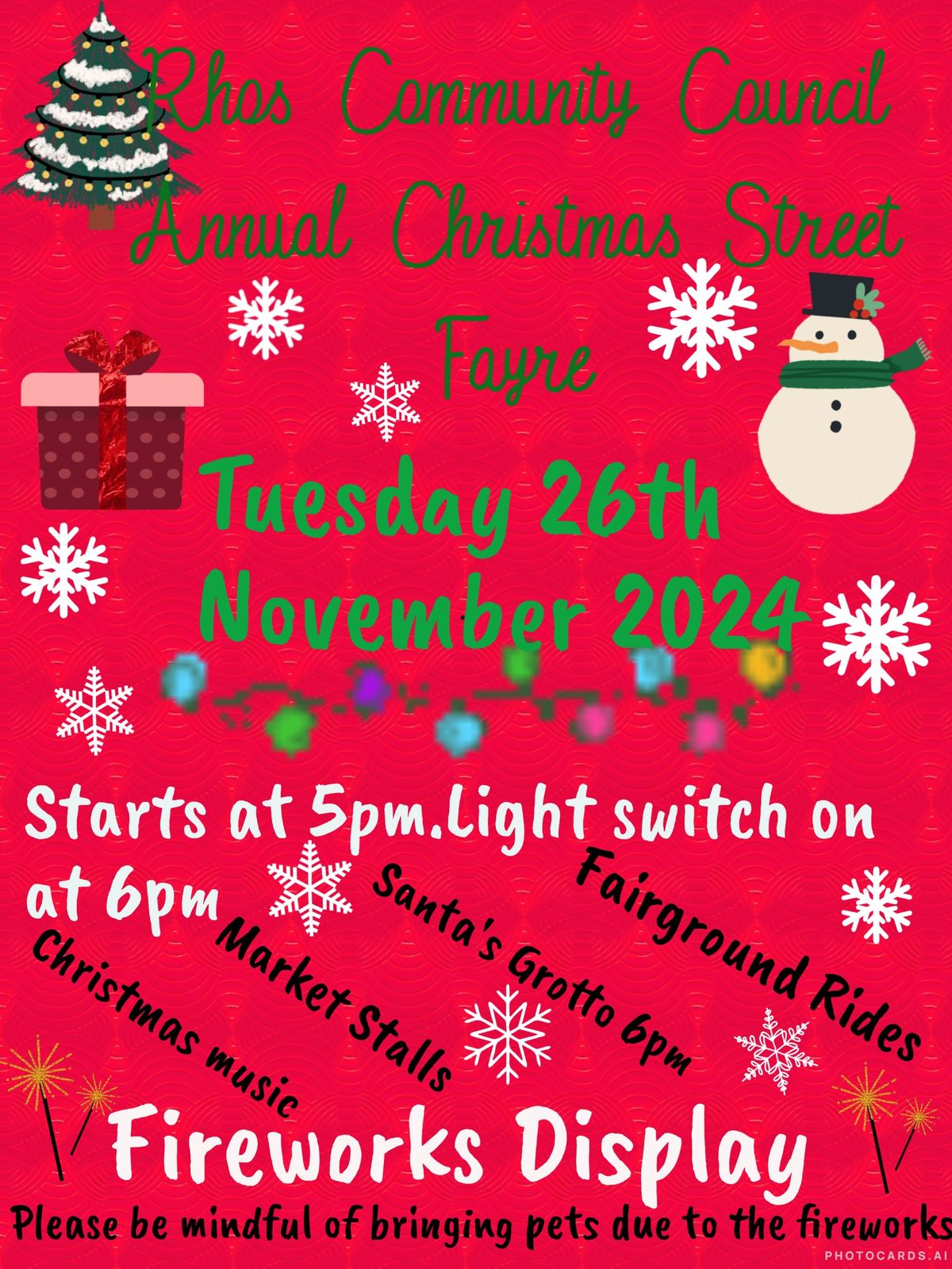 Rhos Christmas Light Switch On!