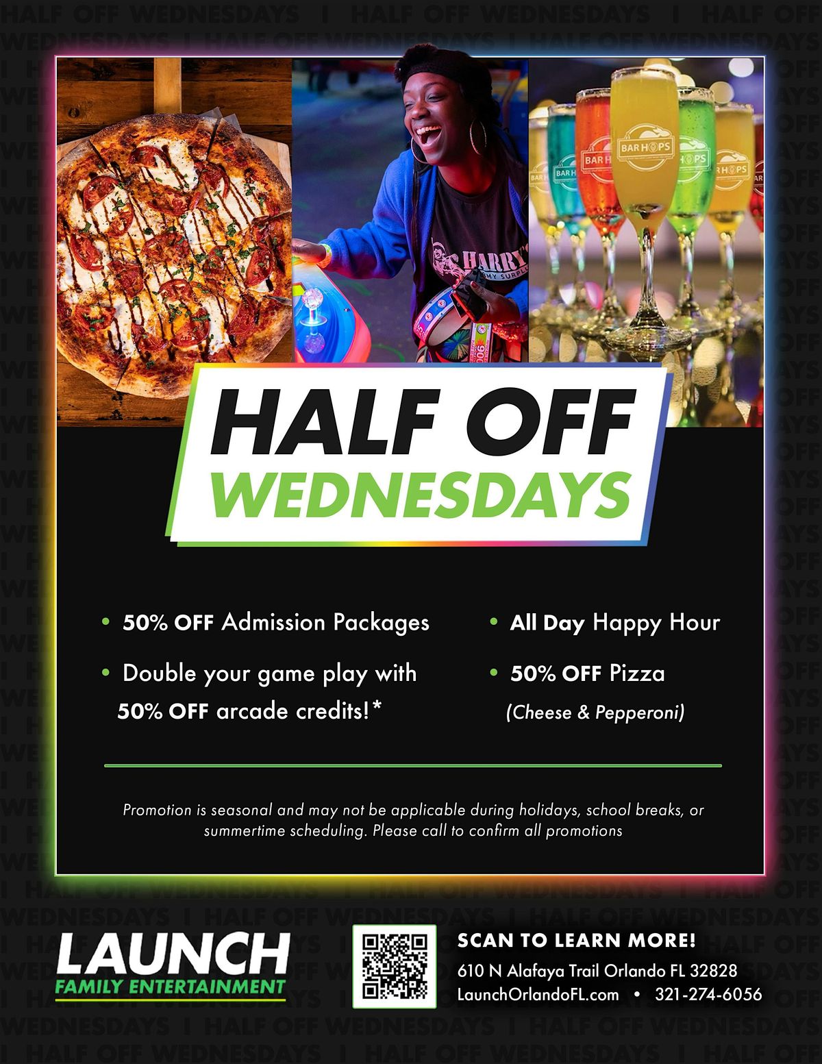 Half Off Wednesday: Play, Pizza & Arcade!