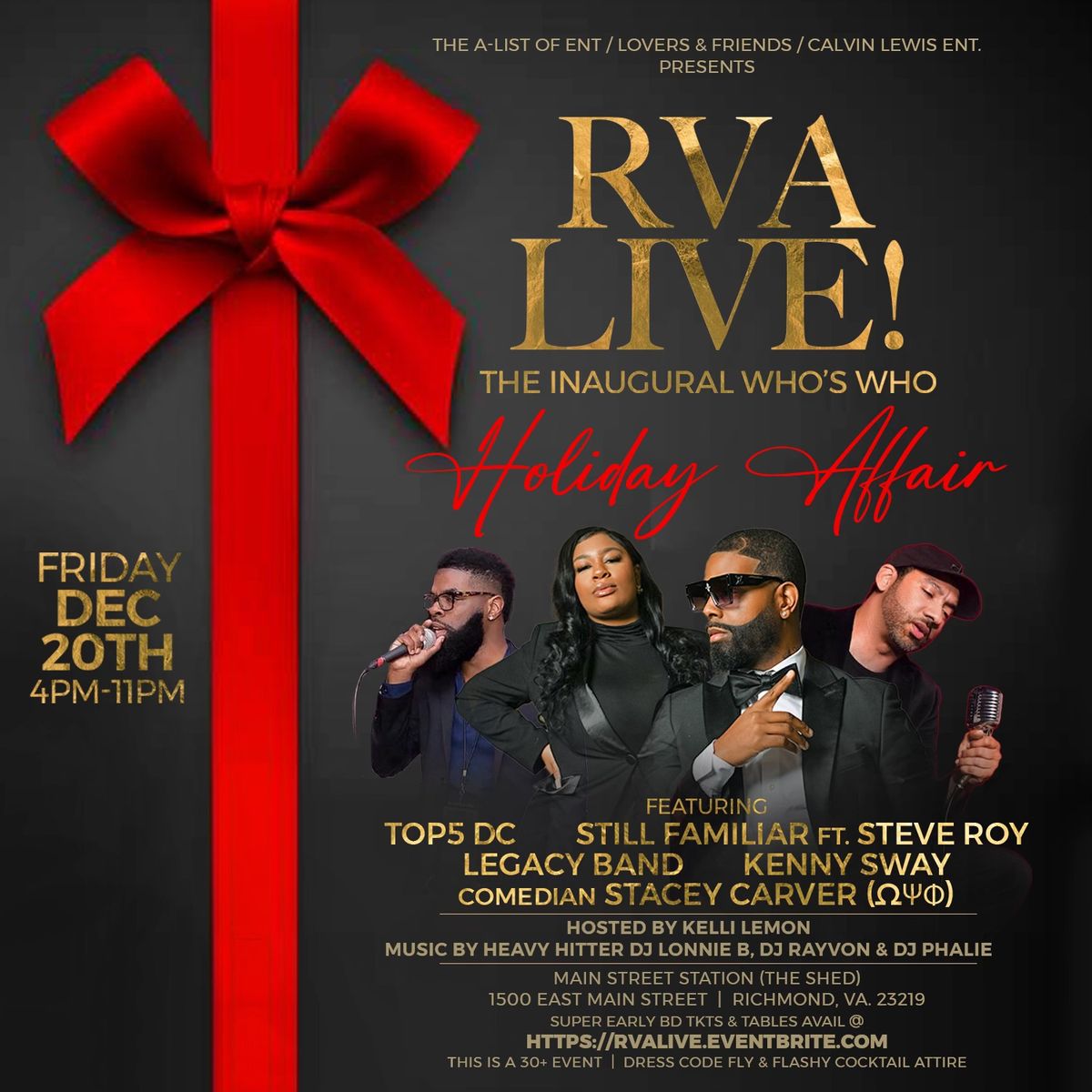 RVA LIVE!! The Inaugural Who's Who Holiday Affair Ft.. TOP5 DC STILL FAMILIAR LEGACY BAND KENNY SWAY