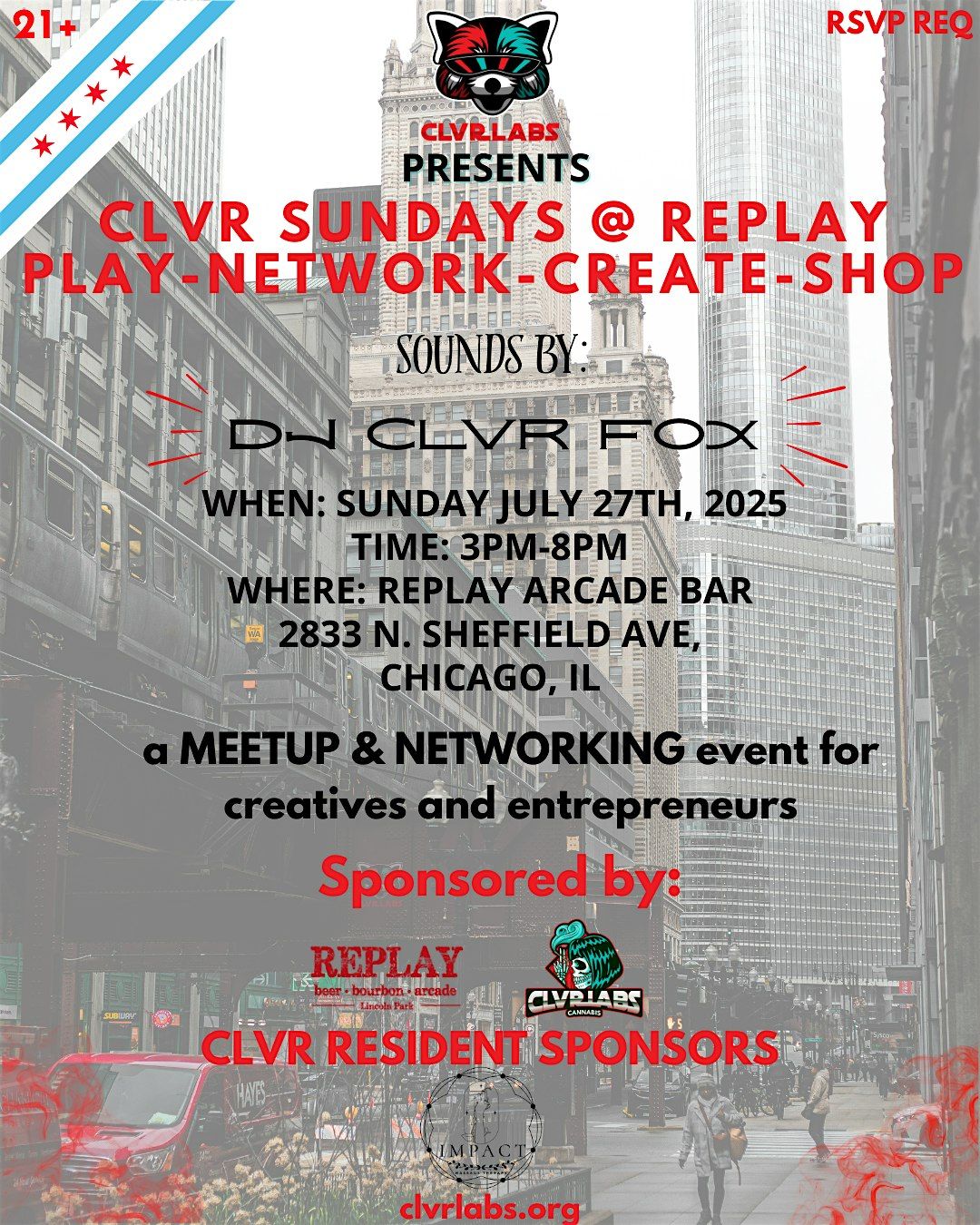 CLVR Labs Sundays Meetup @ Replay Arcade Bar Play-Network-Create-Shop